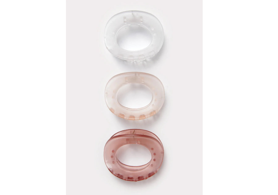 Translucent Claw Clips in Rosewater (3 pack)