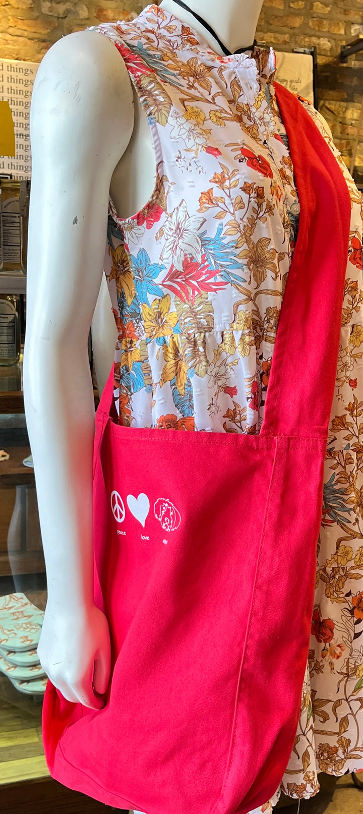 NEW Design! Peace Love Animals Tote Bag