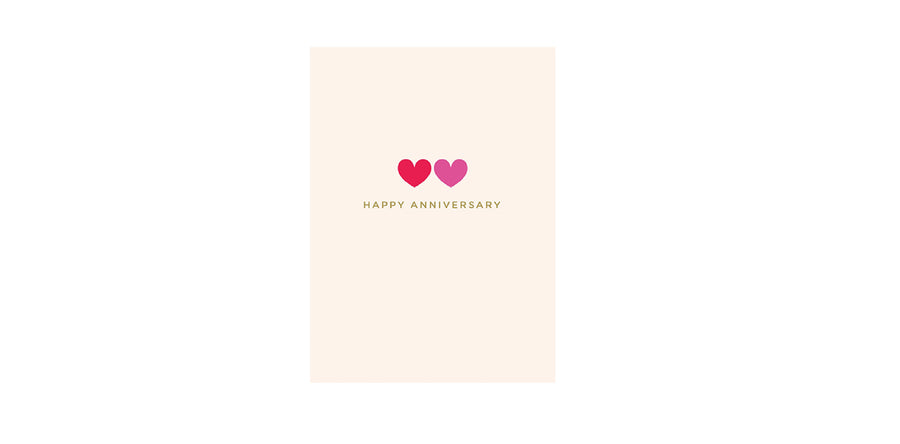 Double Hearts Happy Anniversary Card