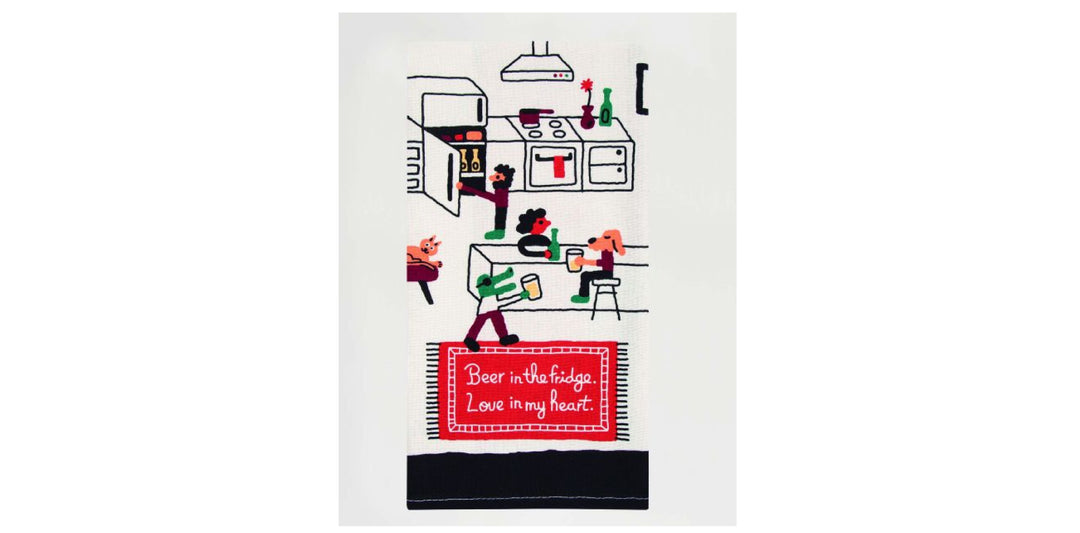 'Beer in the fridge' Dish Towel