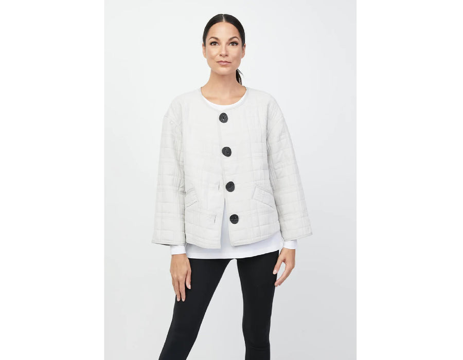 Quilt Bomber Jacket in Sand