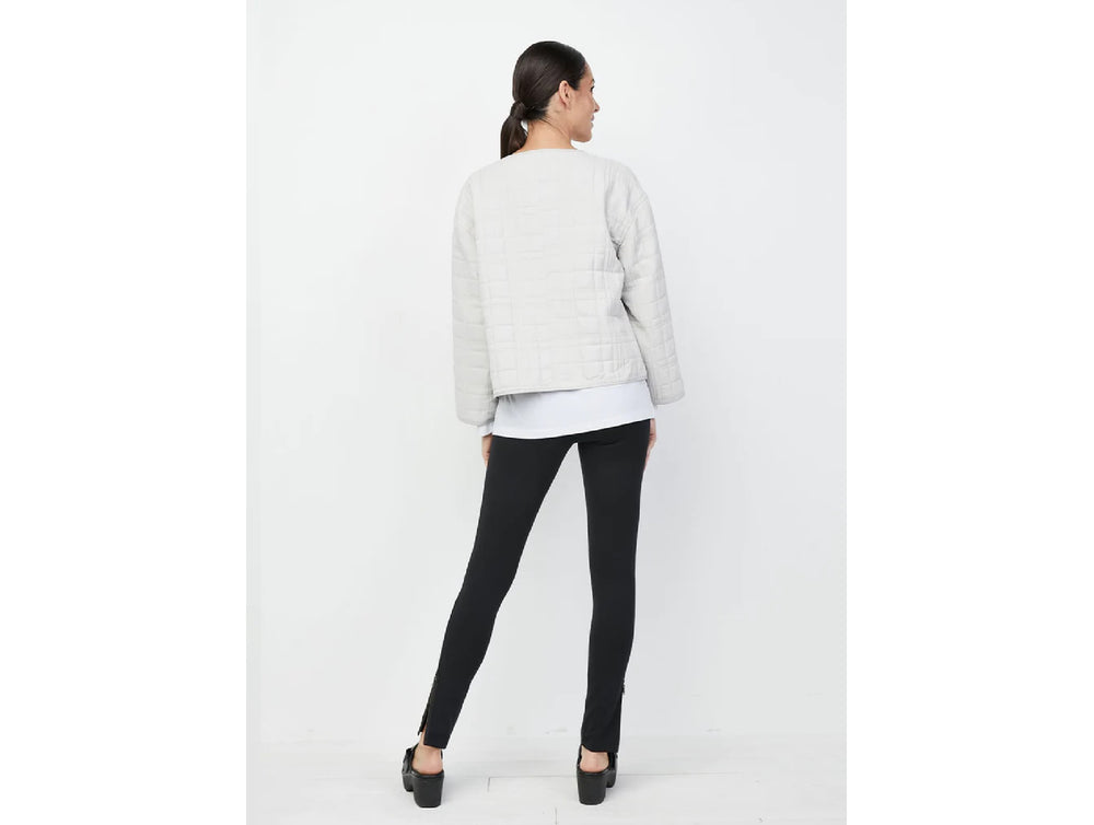 Quilt Bomber Jacket in Sand