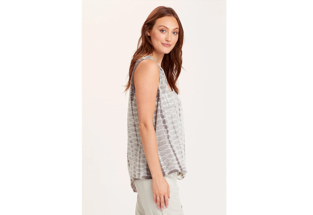 Tie Dyed Lazzaro Tank in Grey