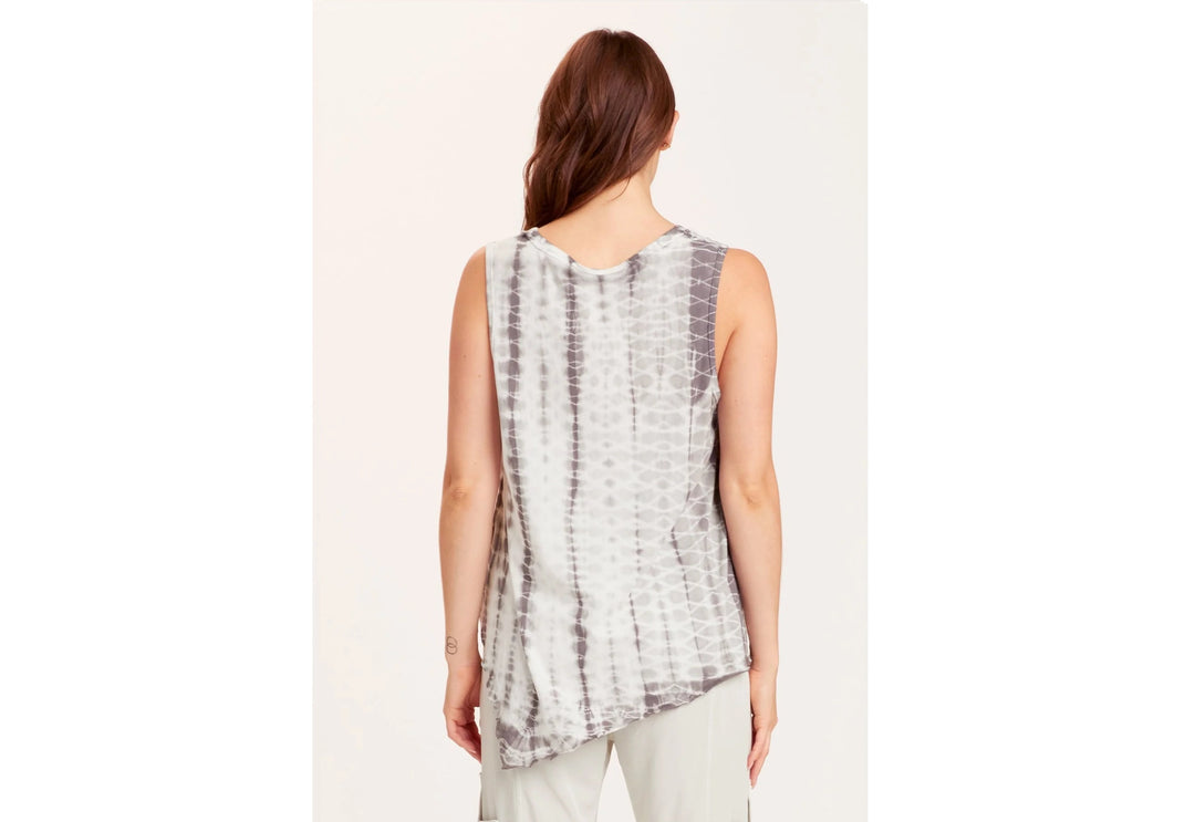Tie Dyed Lazzaro Tank in Grey