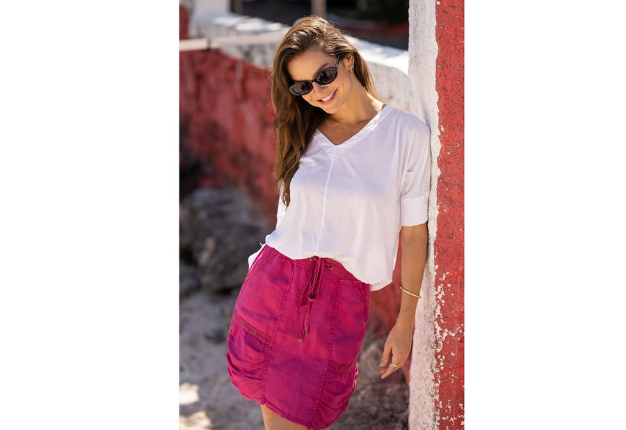 Gardiner Banded Sleeve Top in White