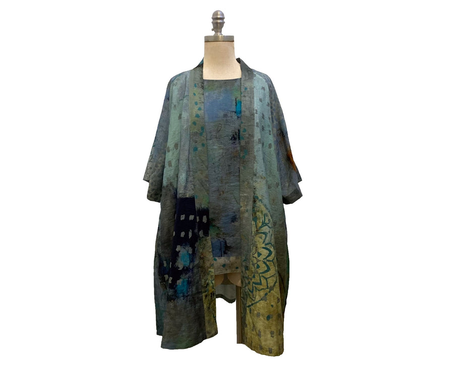 Open Jacket in Mixed Turquoise