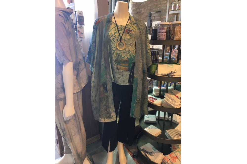 Open Jacket in Mixed Turquoise