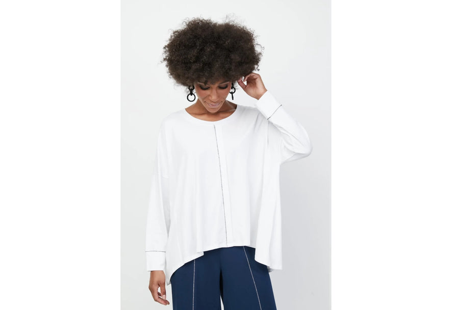 Essential Layers Pleat Swing Tee in White