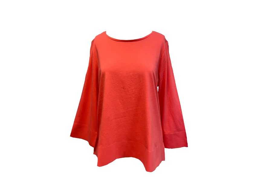 Coral Deep Hem Jersey Tee