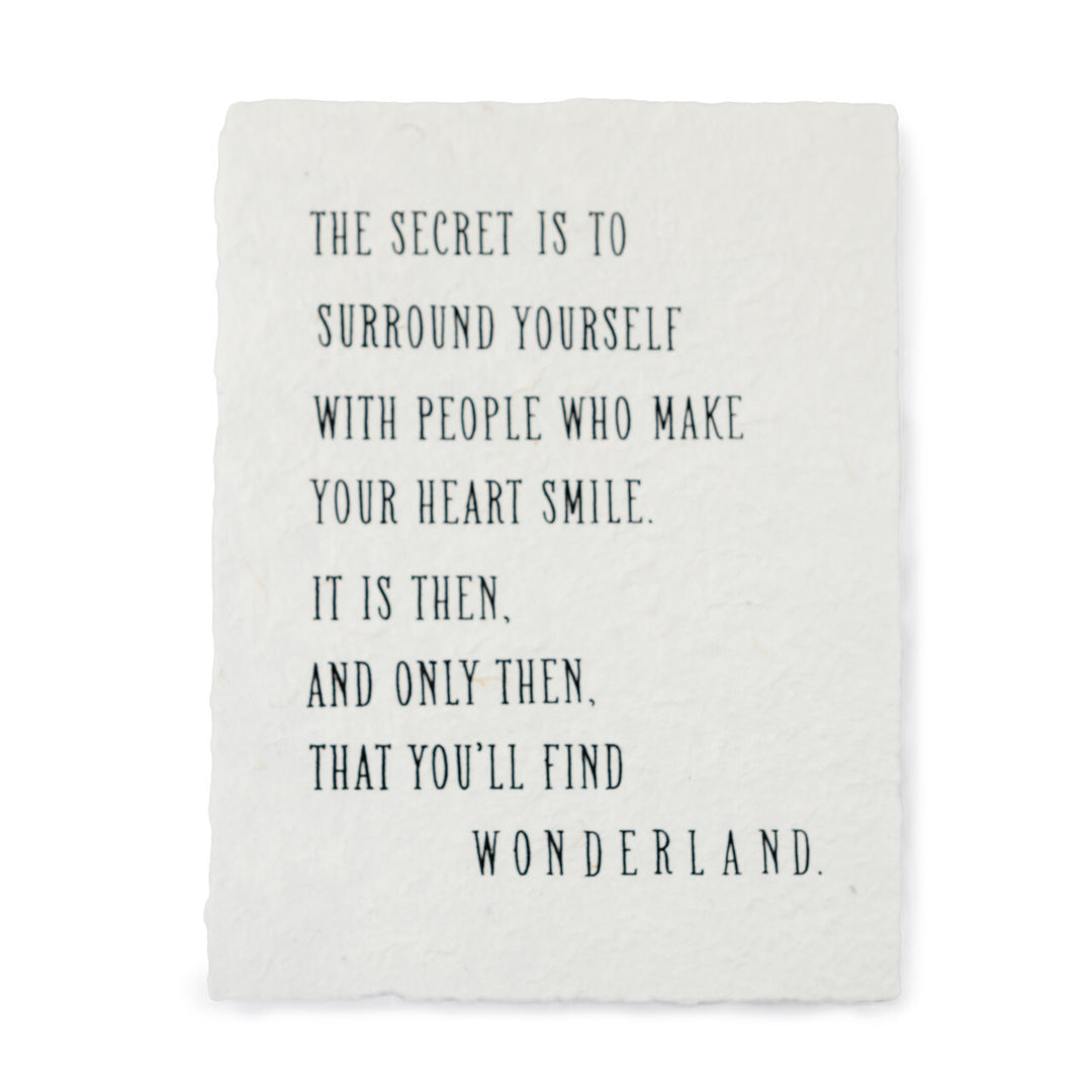"The Secret Is..." (Alice in Wonderland) 12" x 16" Paper Print Wall Art With Magnetic Metal Hanger