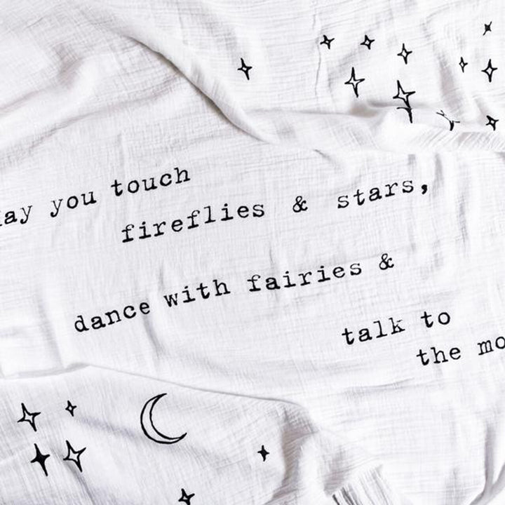 "May you touch fireflies..." Swaddle Blanket