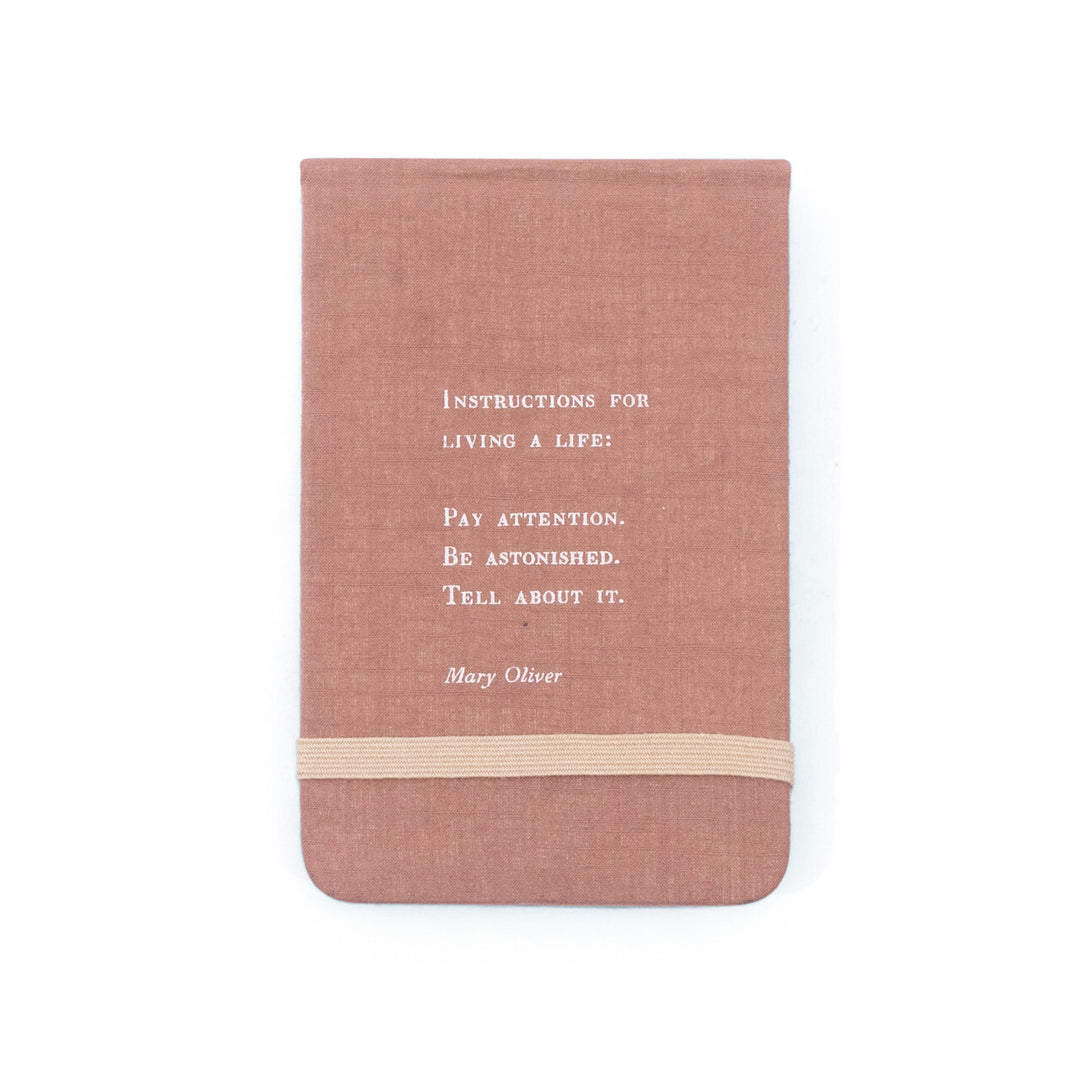 Fabric Notebook with Mary Oliver Quote