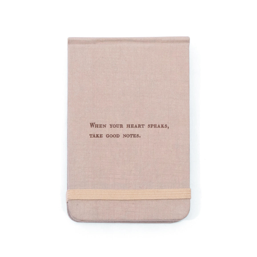 Fabric Notebook with "When your heart speaks..." Quote