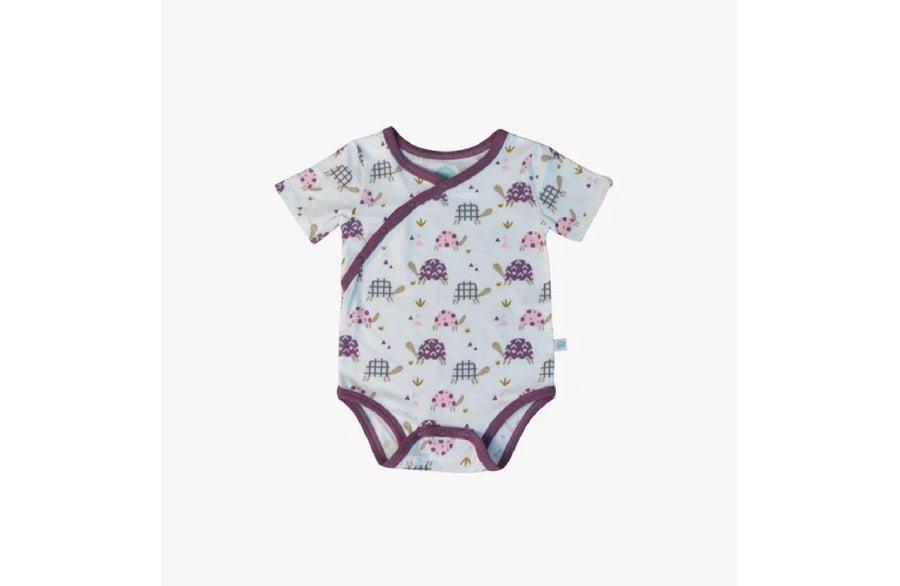 Short Sleeved Onsie in Purple Tortoise