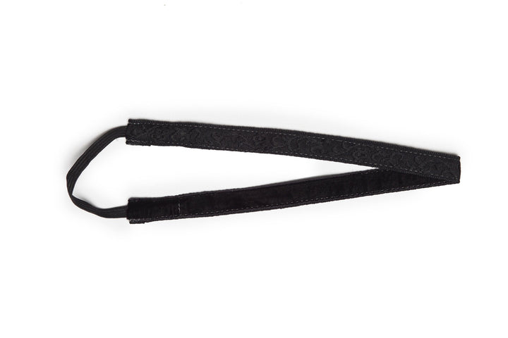 Skinny Headband - Black Scroll