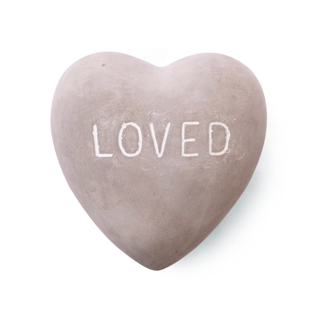 'LOVED' Large Stone Heart