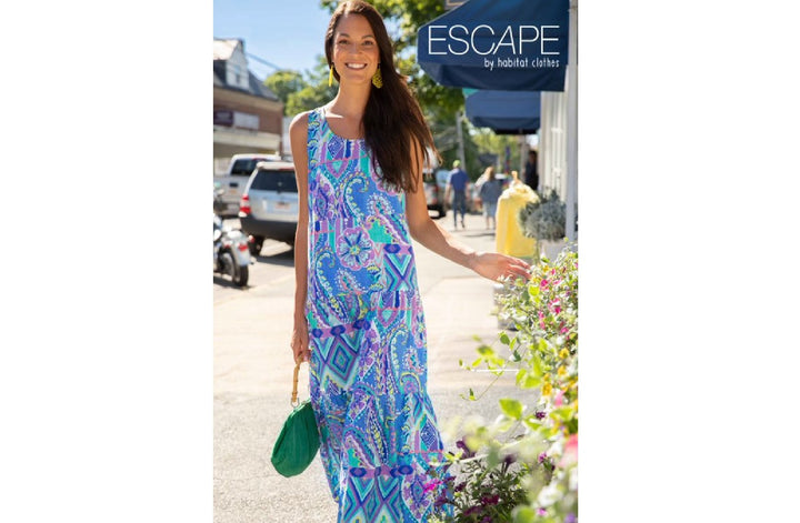 Crinkle Veranda Dress in Multi Paisley