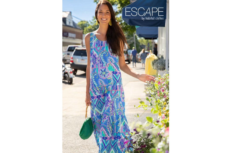 Crinkle Veranda Dress in Multi Paisley