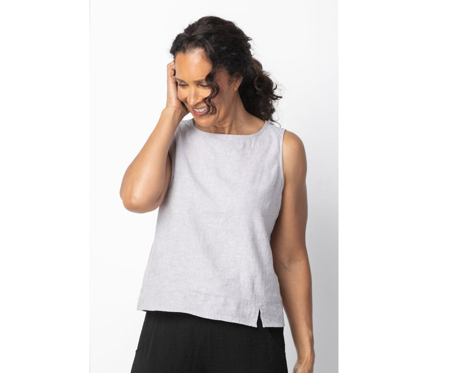 Essential Boatneck Shell in Gull Grey