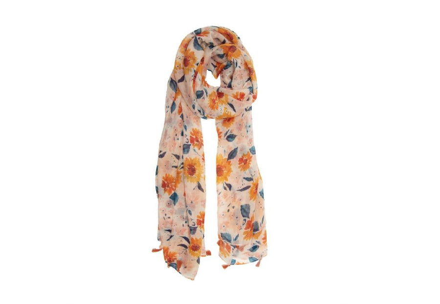 Orange Gerbera Daisy Scarf