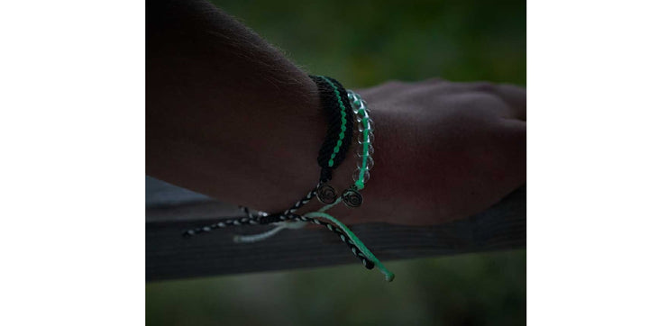 Deep Sea Beaded Bracelet in Glow & Stygian Black