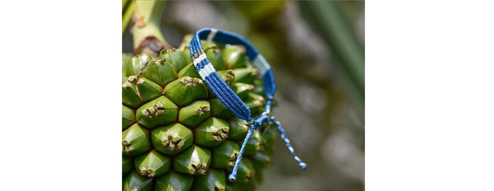 Guatemala Nautical Stripe Bracelet in Blue, White, and Green