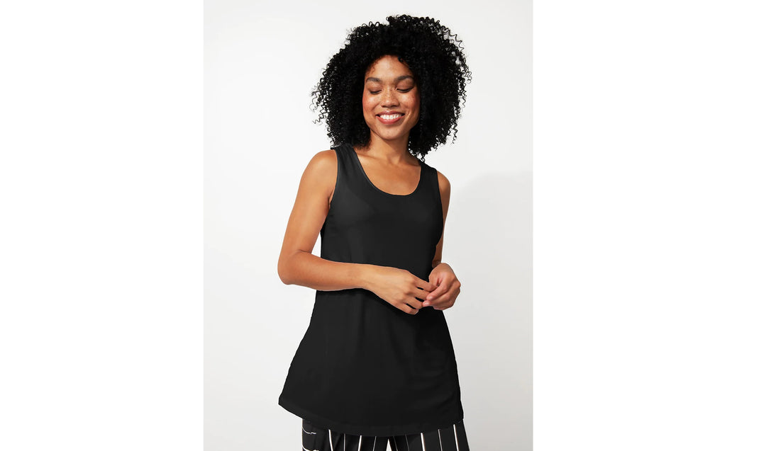 Foundation Knit Long Tank in Black