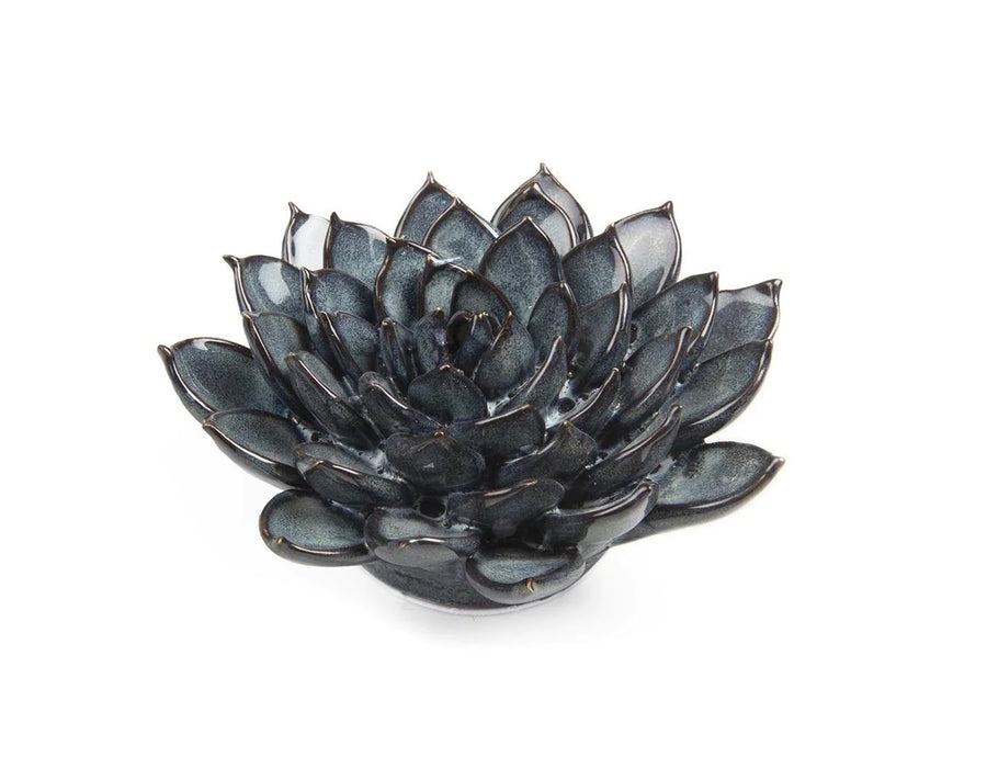 Large Ceramic Succulent in Speckled Blue Grey