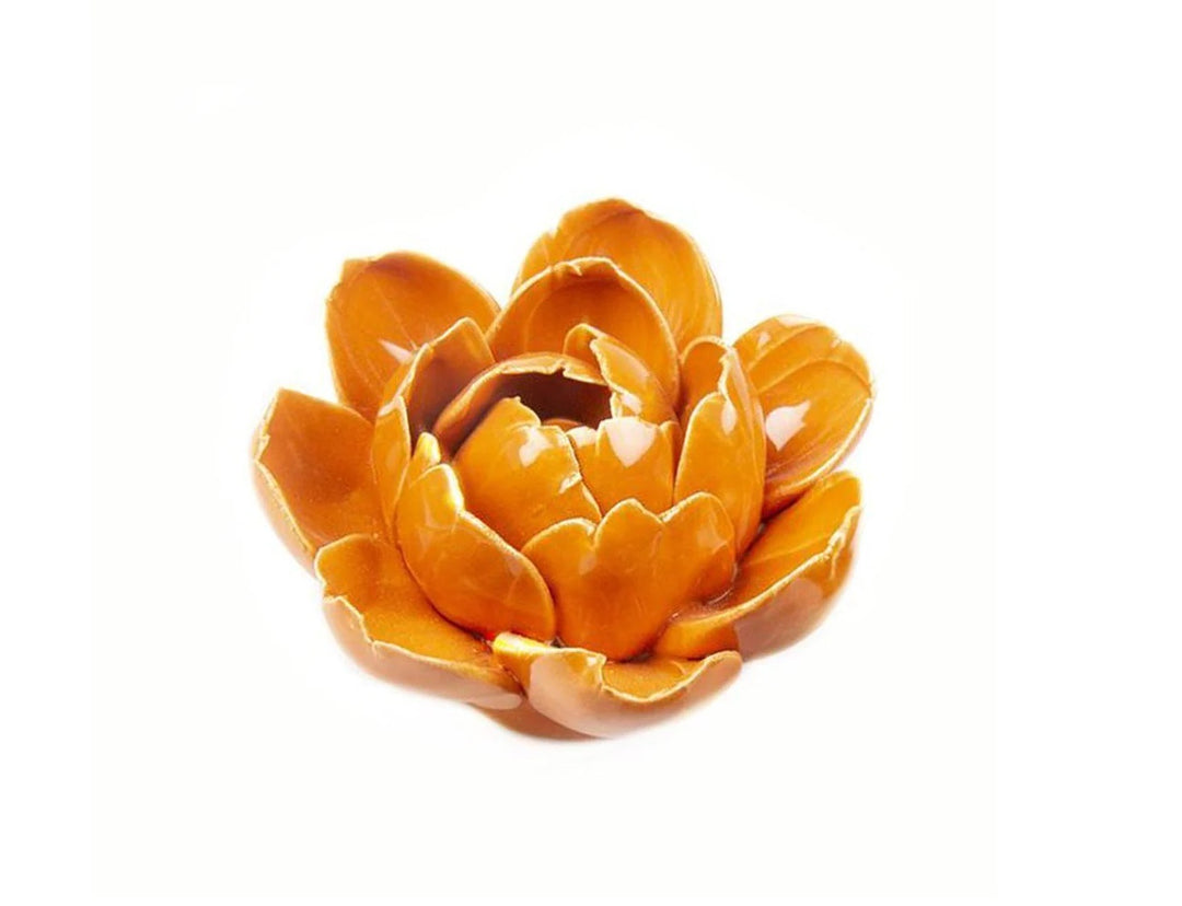 Medium Ceramic Peony in Orange