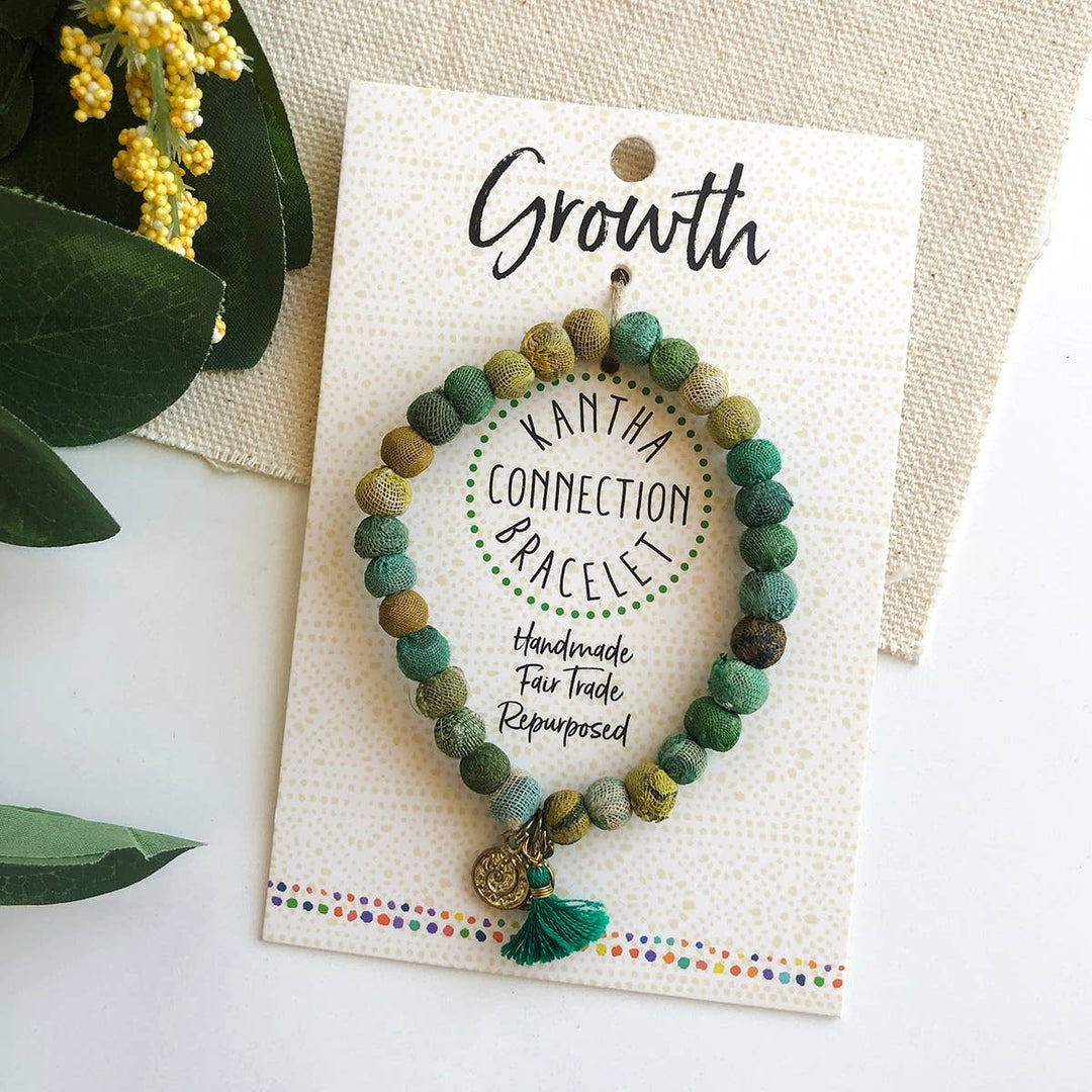Kantha Connection Bracelet - Green Growth