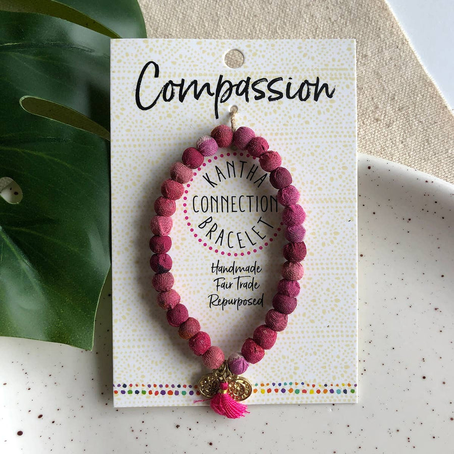Kantha Connection Bracelet - Pink Compassion