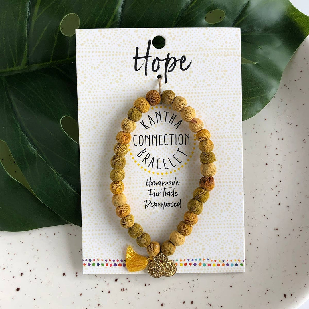 Kantha Connection Bracelet - Yellow Hope