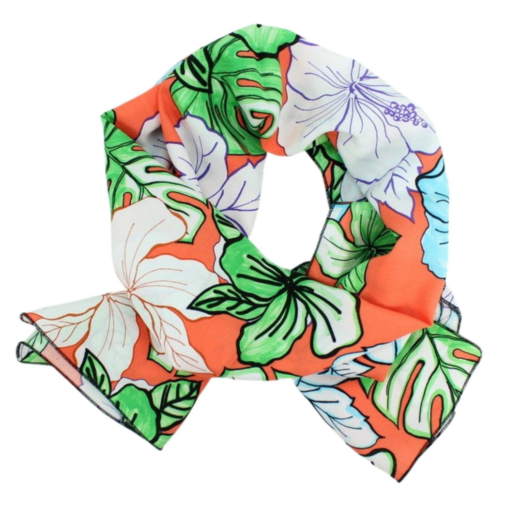 Rayon Scarf in Orange Tropical