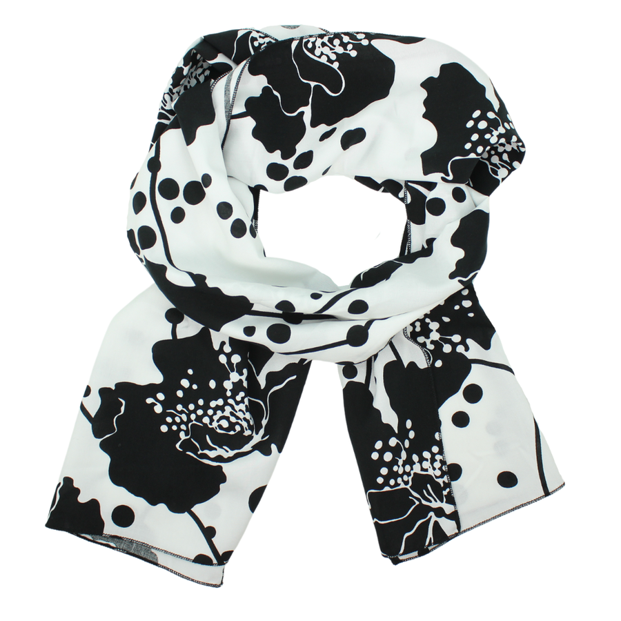 Rayon Scarf in Black and White