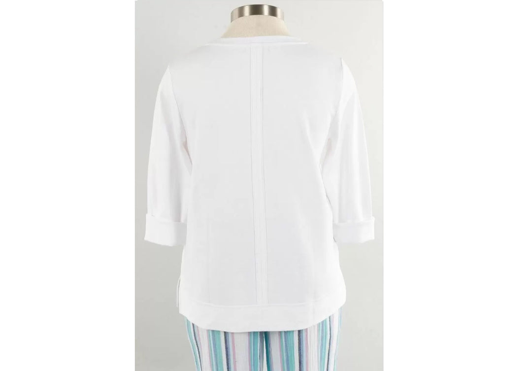 White Ocean Front Pullover