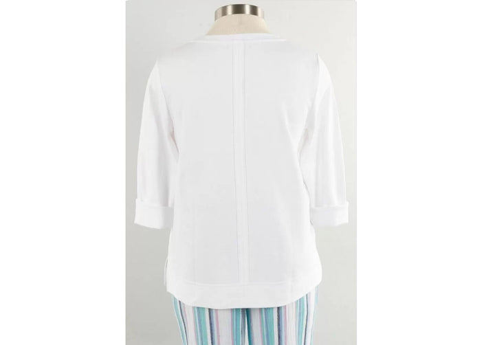 White Ocean Front Pullover