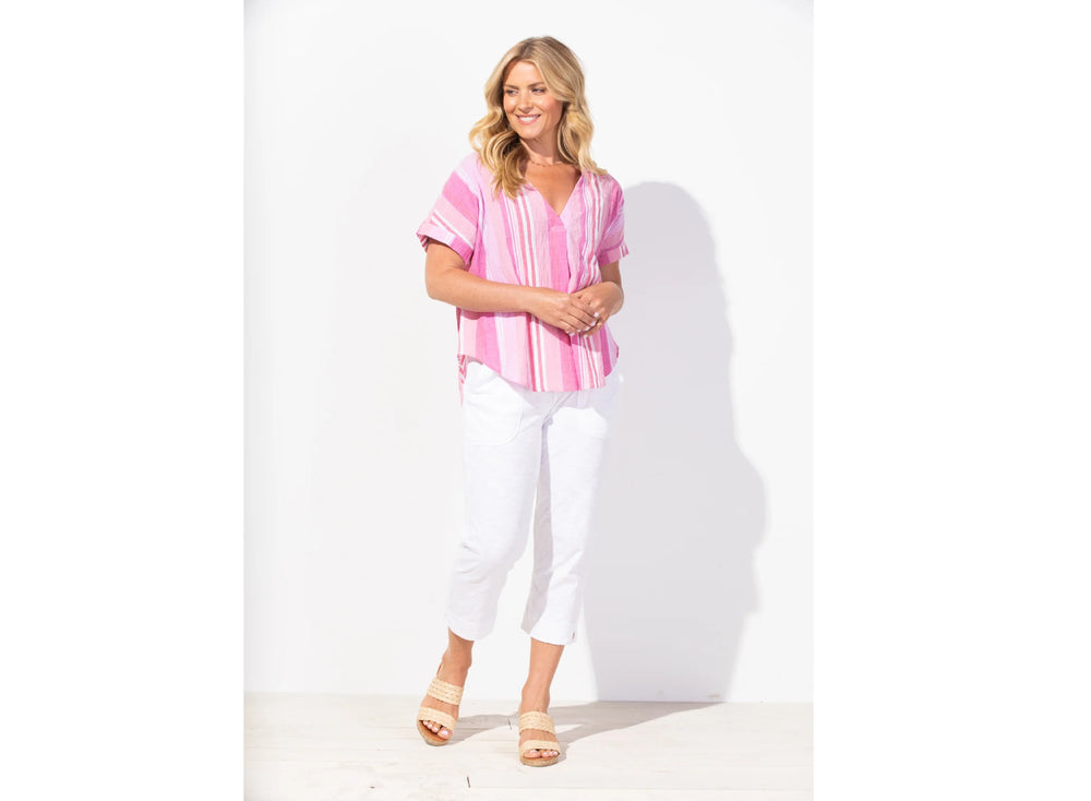 Resort Striped Top in Guava