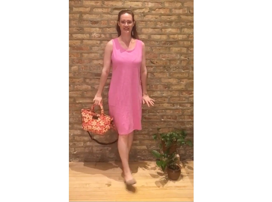 Cotton Slub Hibiscus Dress