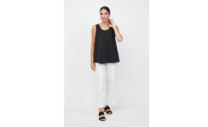 Black Linen Swing Tank