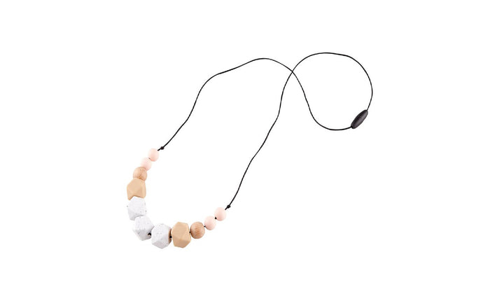 Silicone Teething Necklace in Speckled Blush