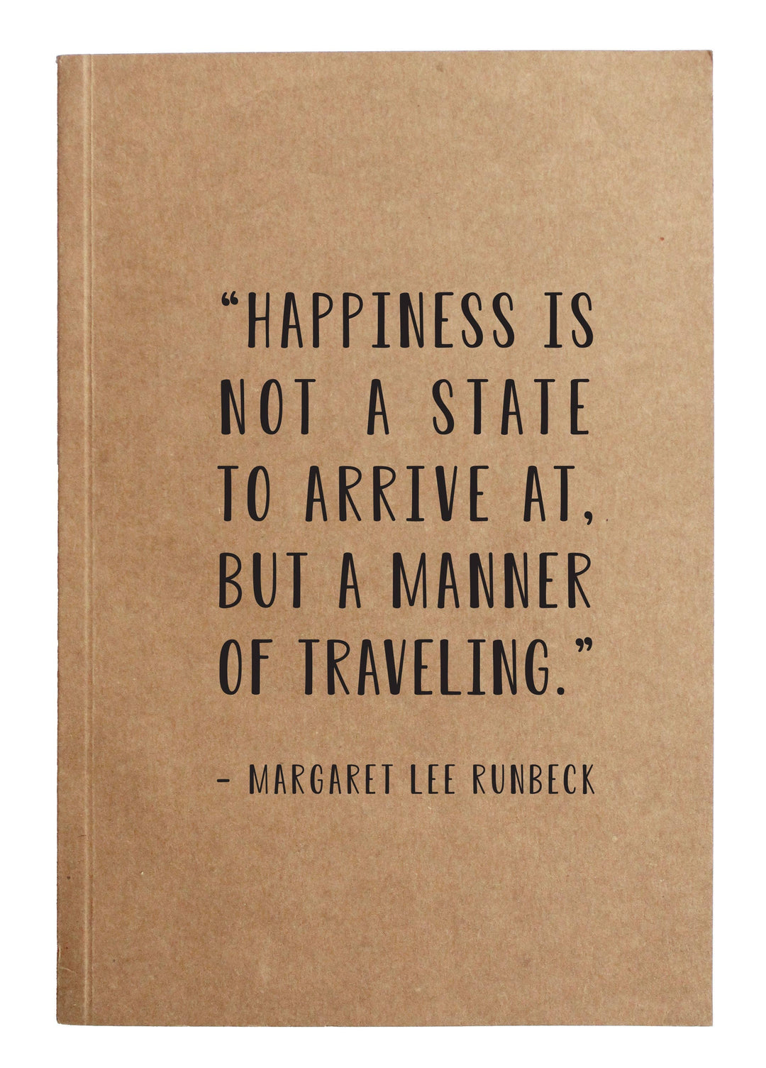 "Happiness is not a state to arrive at..." Kraft Notebook journal