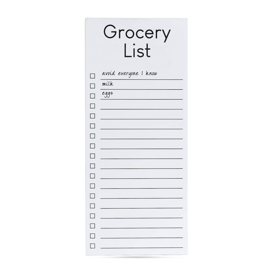 Grocery List Pad "avoid everyone I know, milk, eggs"