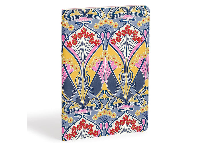 Liberty Handmade Embroidered B5 Notebook in Blue/Yellow/Pink