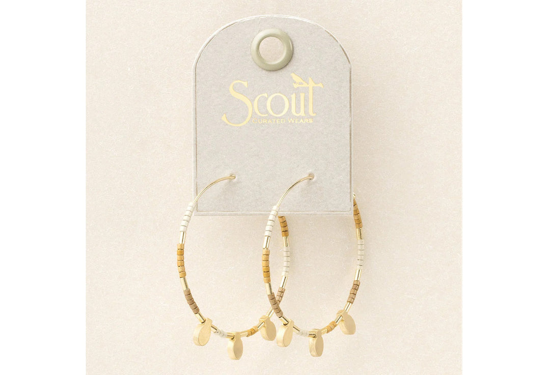 Chromacolor Miyuki Large Hoops in Neutral/Gold