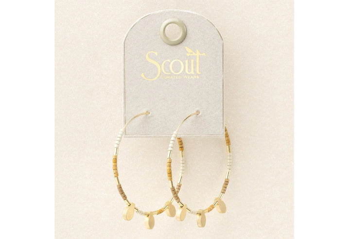 Chromacolor Miyuki Large Hoops in Neutral/Gold