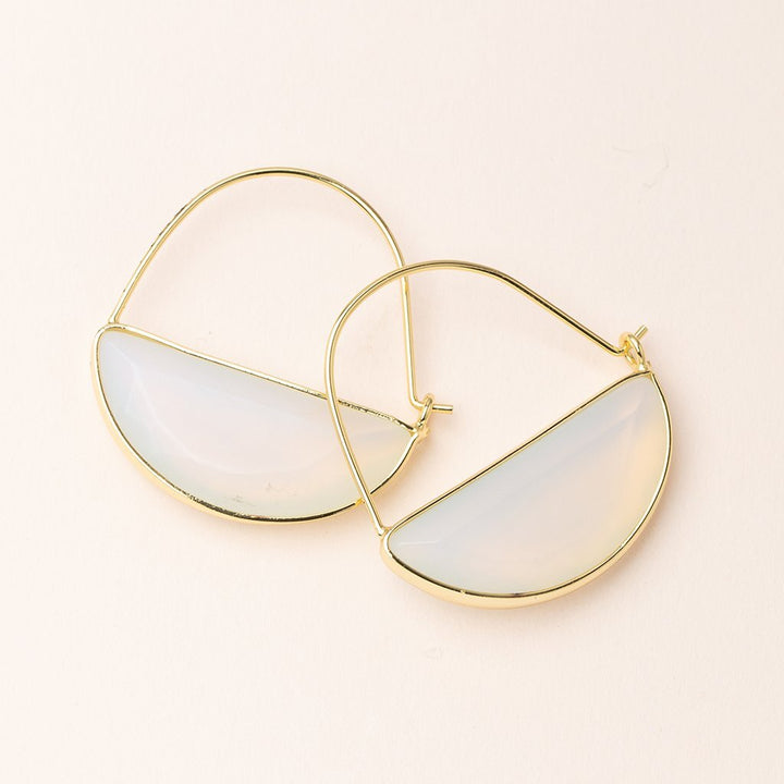 Stone Prism Hoop Earring