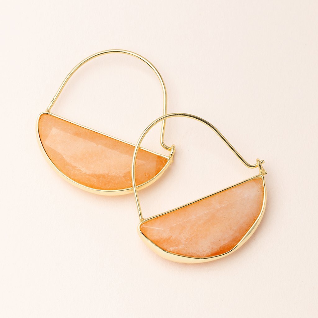 Stone Prism Hoop Earring