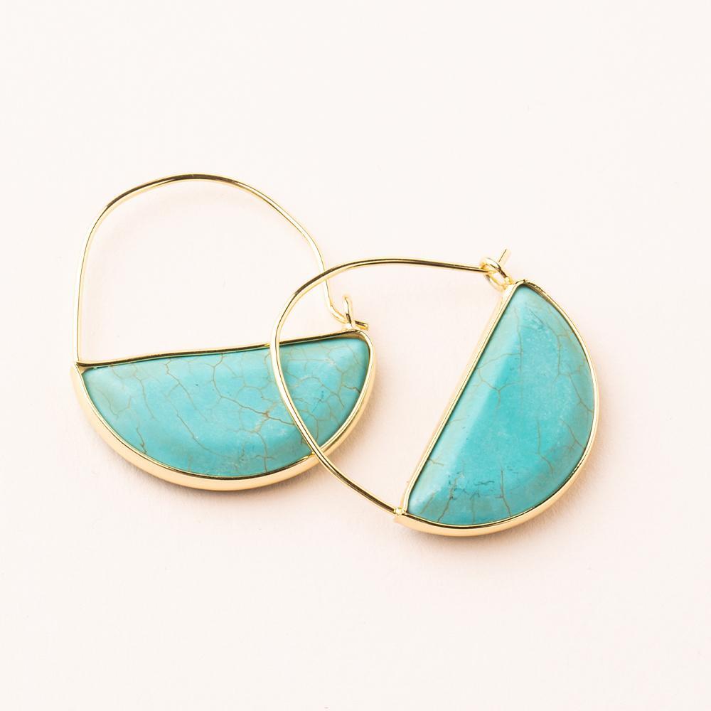 Stone Prism Hoop Earring