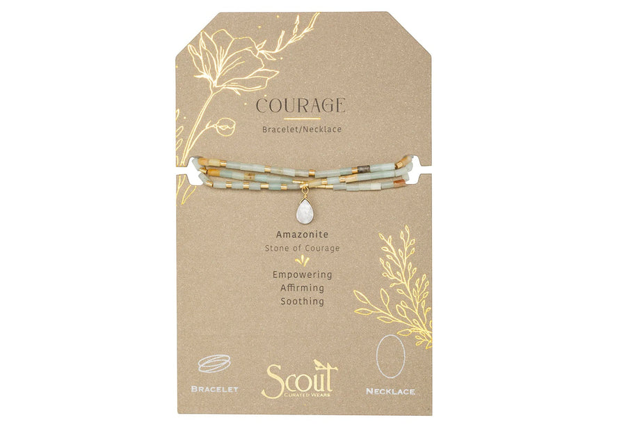 Teardrop Stone Wrap in Amazonite for Courage