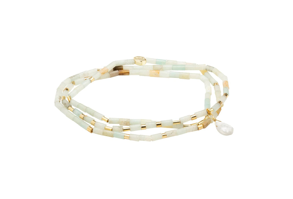 Teardrop Stone Wrap in Amazonite for Courage
